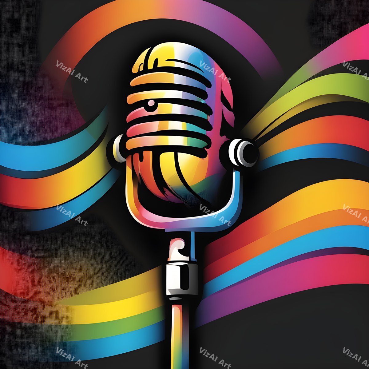 Carnival Swirl Microphone Art — print 8