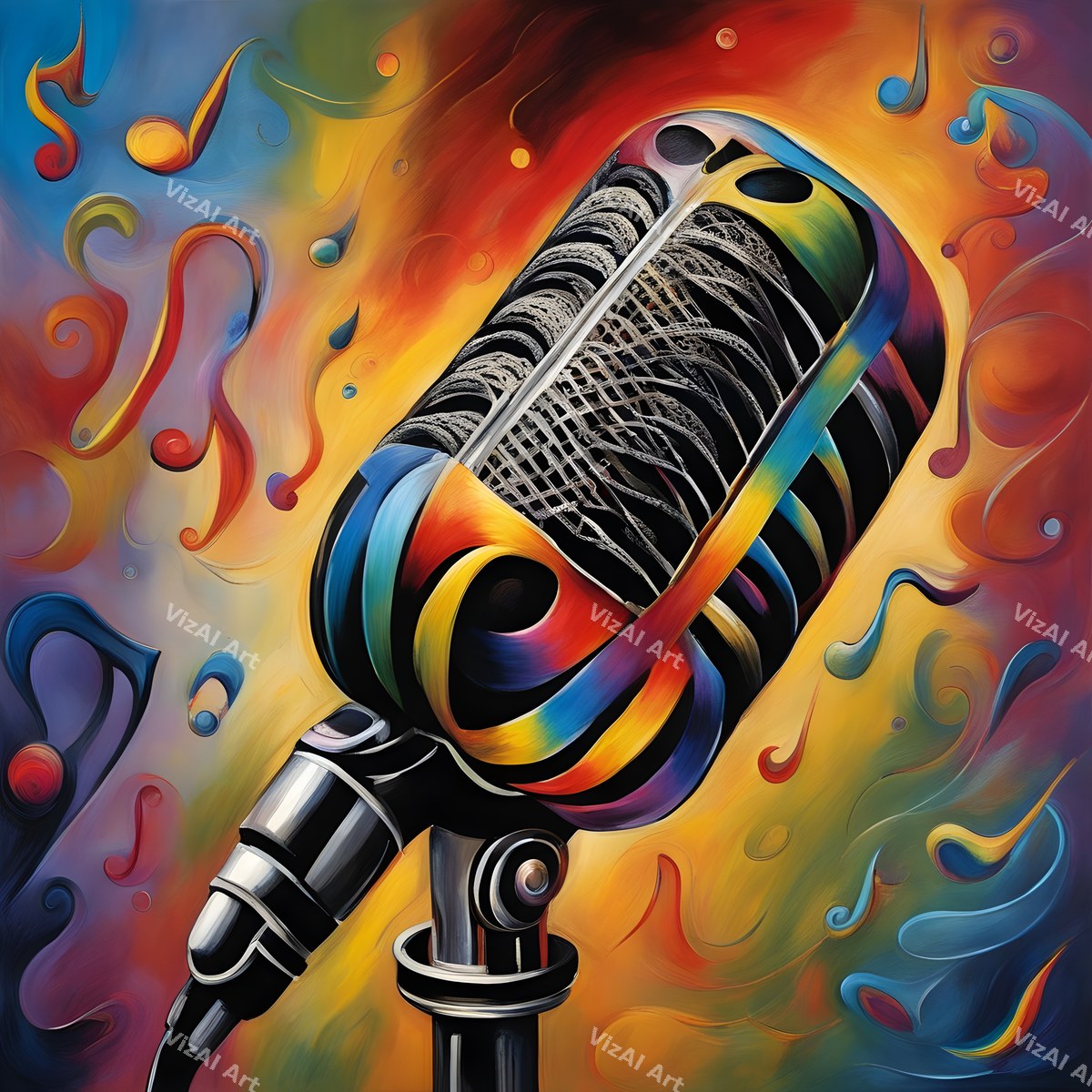 Carnival Swirl Microphone Art — print 11