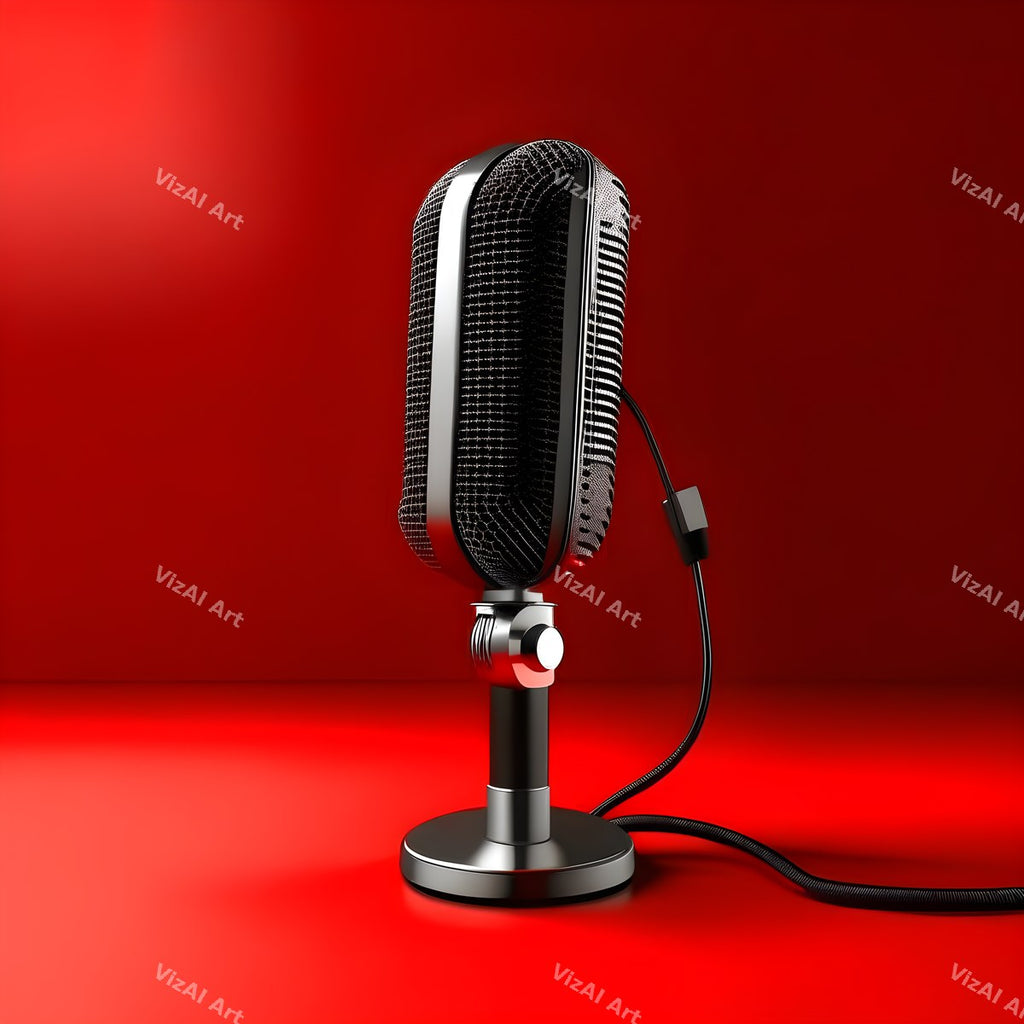 Colour Block Condenser Microphone Art — print 2