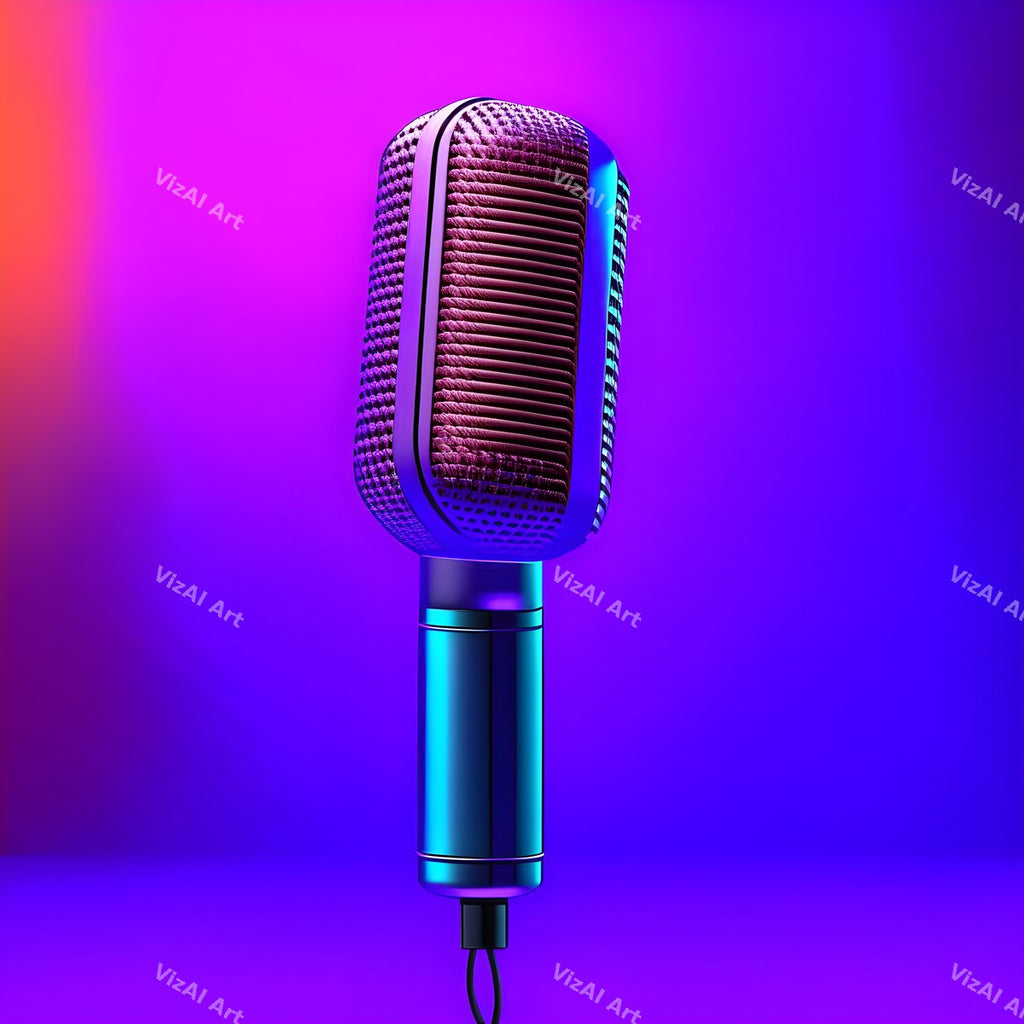 Colour Block Condenser Microphone Art — print 8