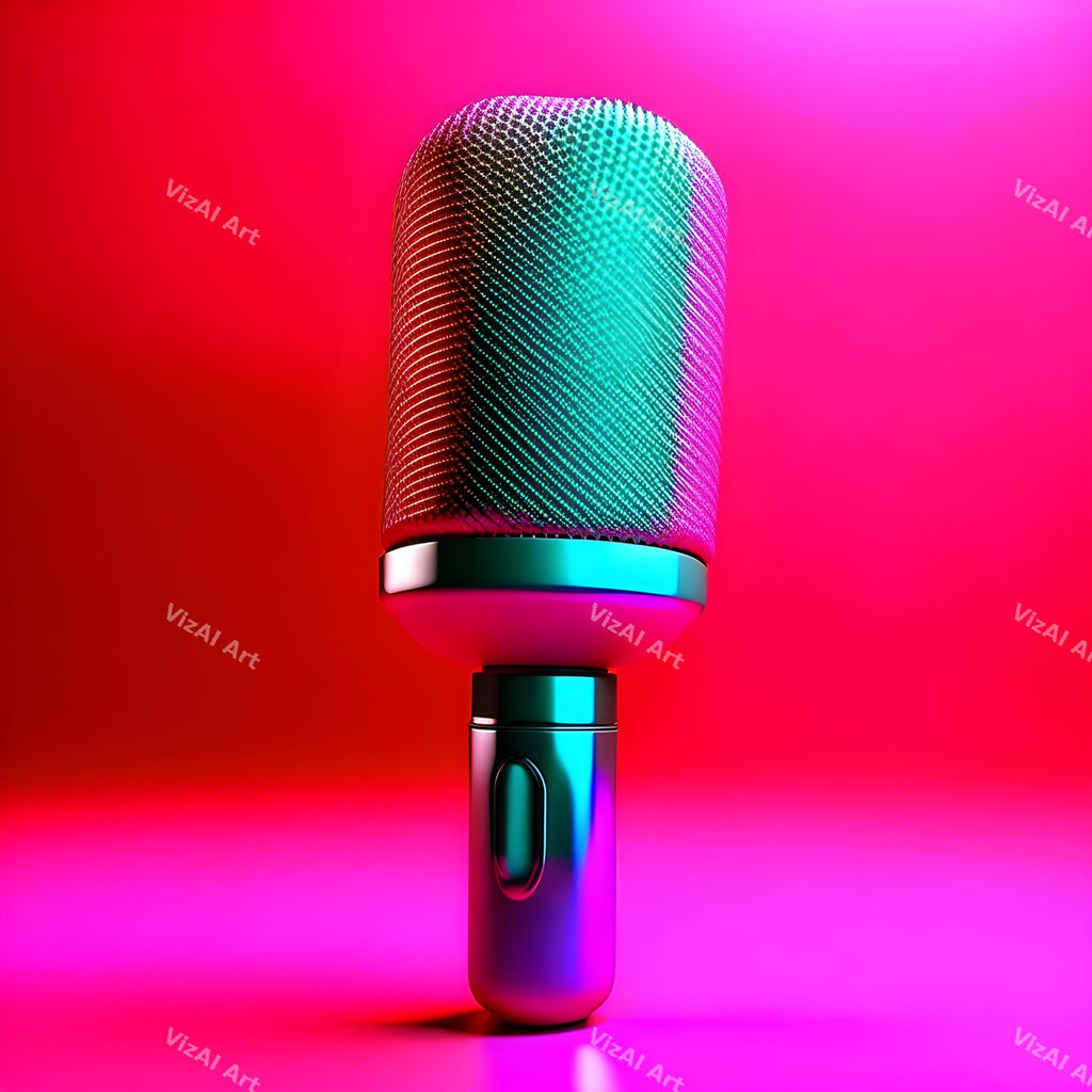 Colour Block Condenser Microphone Art — print 10