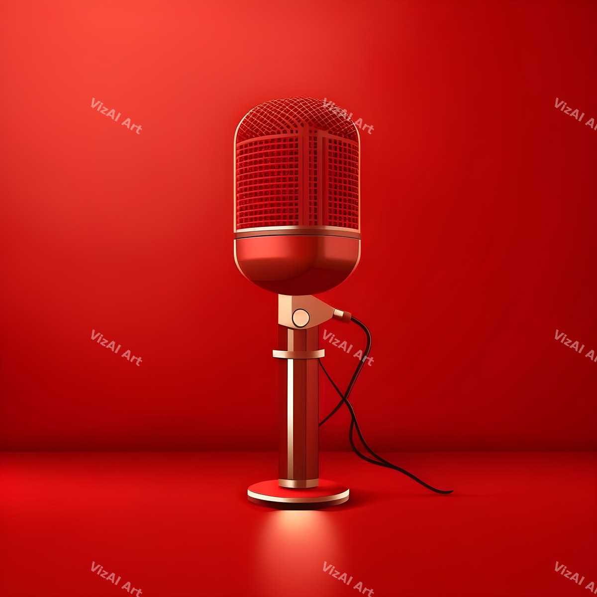 Tone on Tone Desk Microphone Art — print 2
