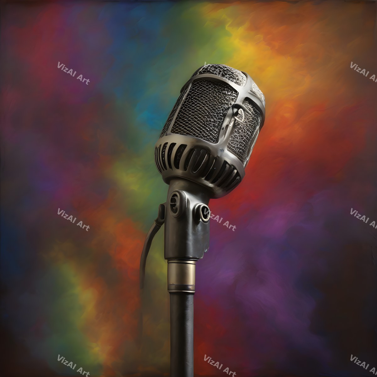 Rainbow Smoke Close-Up Microphone Art — print 1