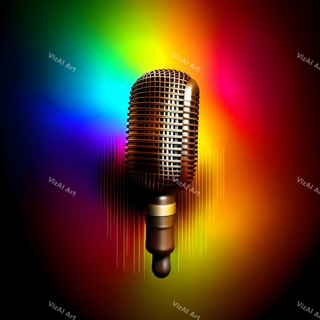 Rainbow Smoke Close-Up Microphone Art — print 3