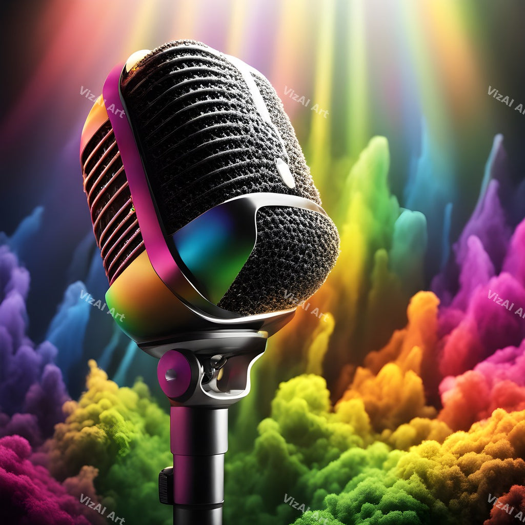 Rainbow Smoke Close-Up Microphone Art — print 5
