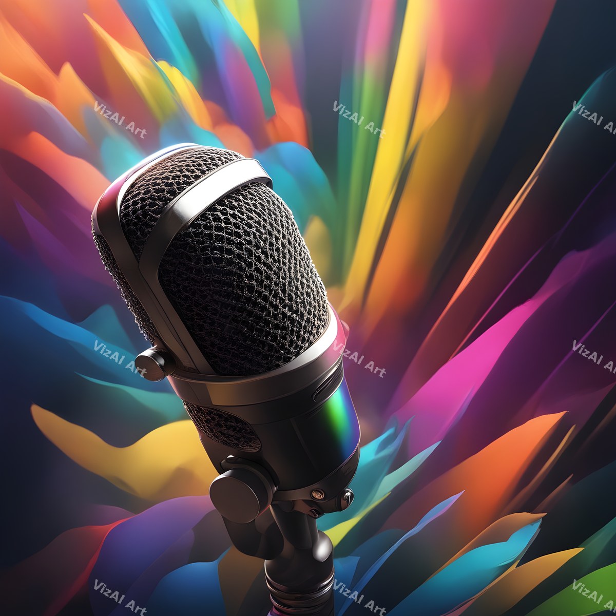 Rainbow Smoke Close-Up Microphone Art — print 6