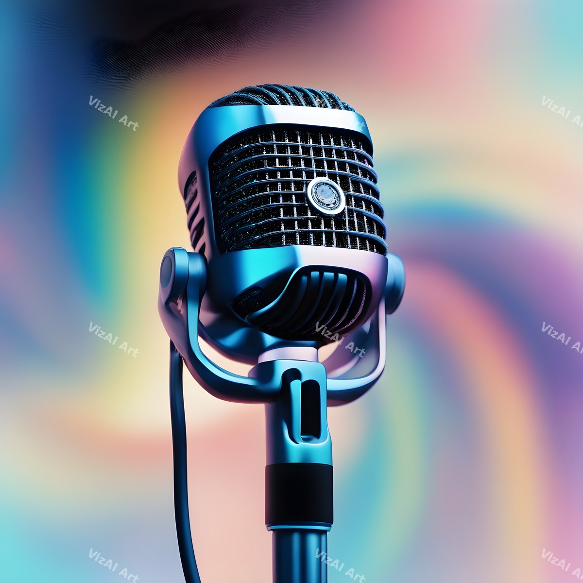 Rainbow Smoke Close-Up Microphone Art — print 10