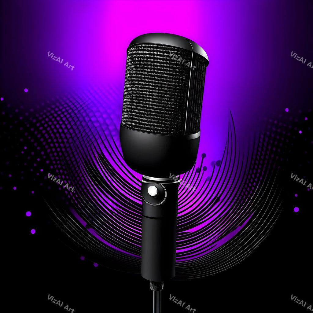 Midnight Glow Twin Microphone Art — print 1