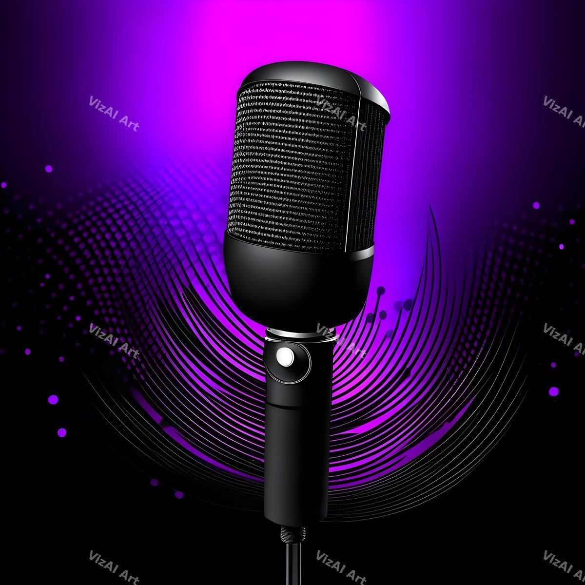 Midnight Glow Twin Microphone Art — print 1