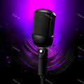 Midnight Glow Twin Microphone Art — print 1