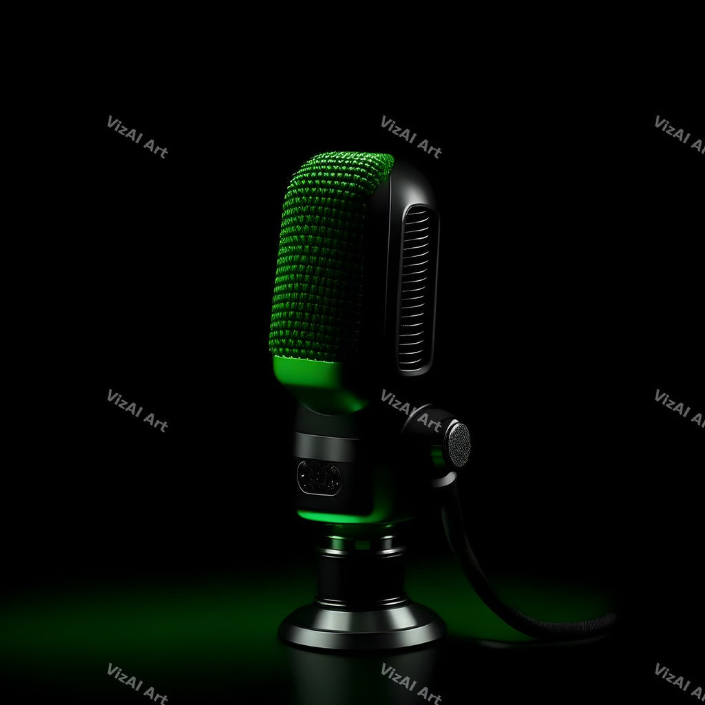 Midnight Glow Twin Microphone Art — print 4