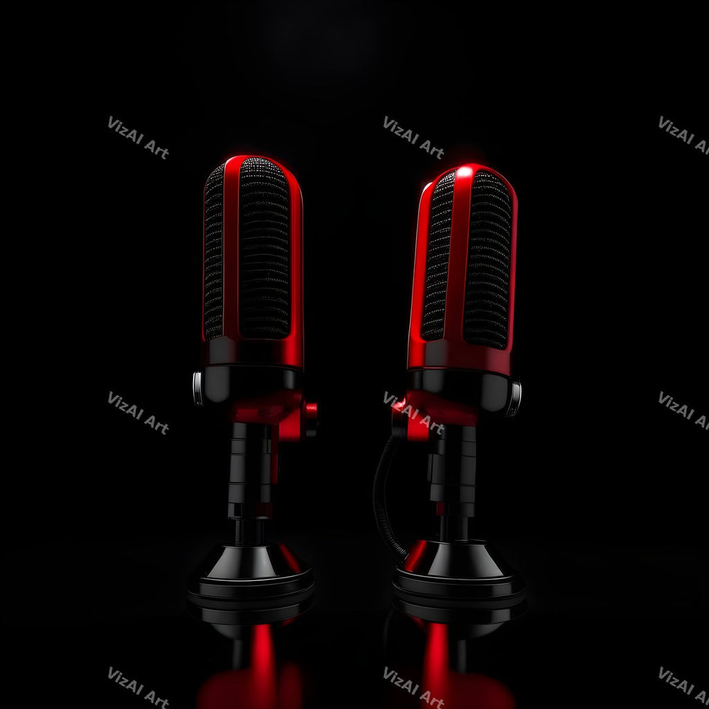 Midnight Glow Twin Microphone Art — print 6
