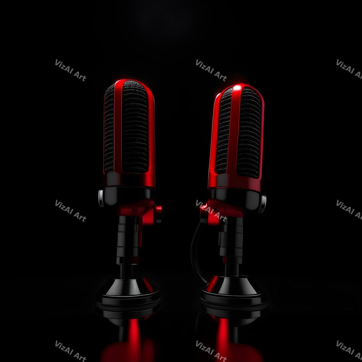 Midnight Glow Twin Microphone Art — print 6