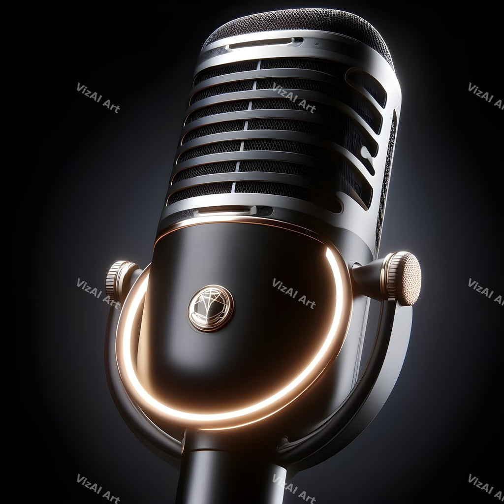 Midnight Glow Twin Microphone Art — print 11
