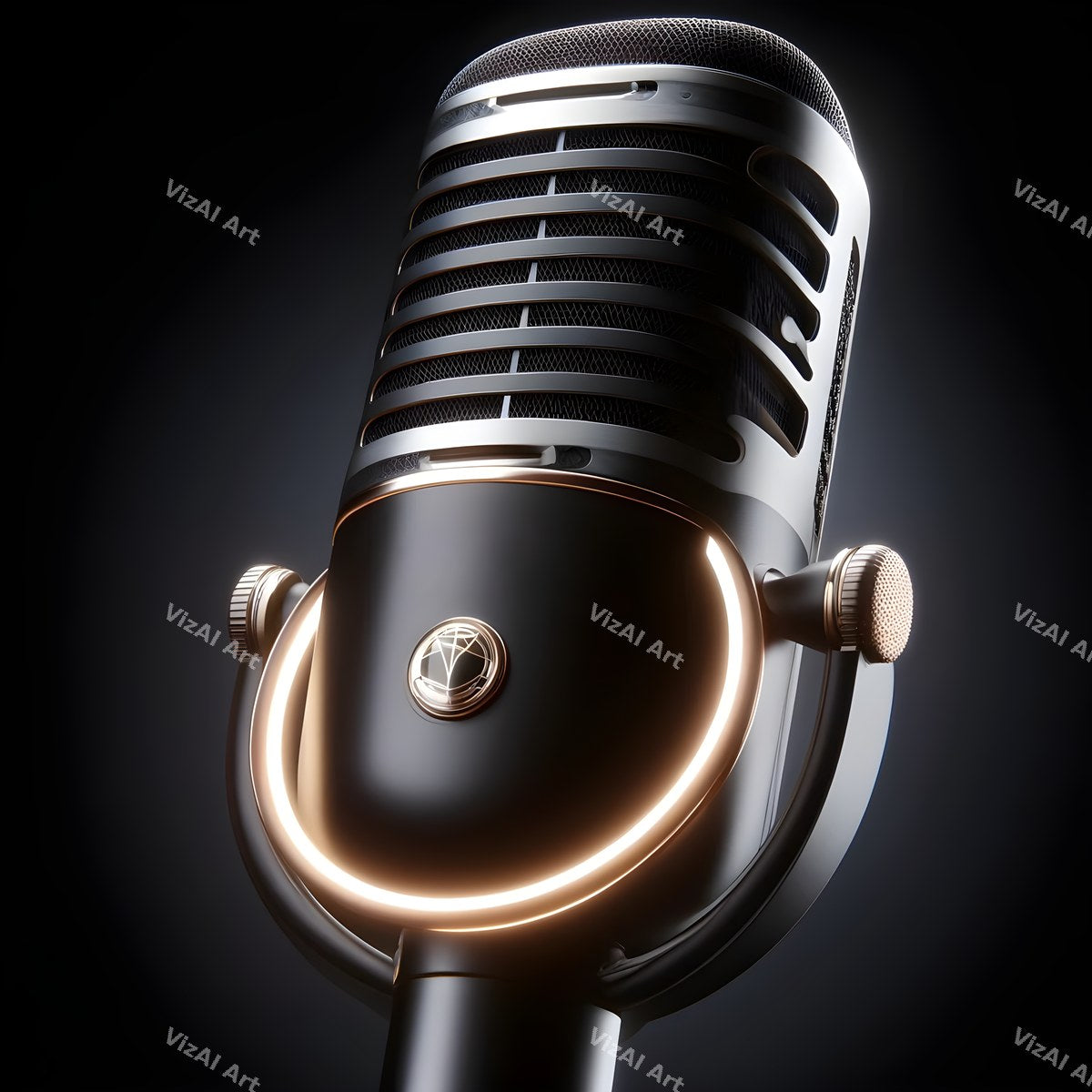 Midnight Glow Twin Microphone Art — print 11