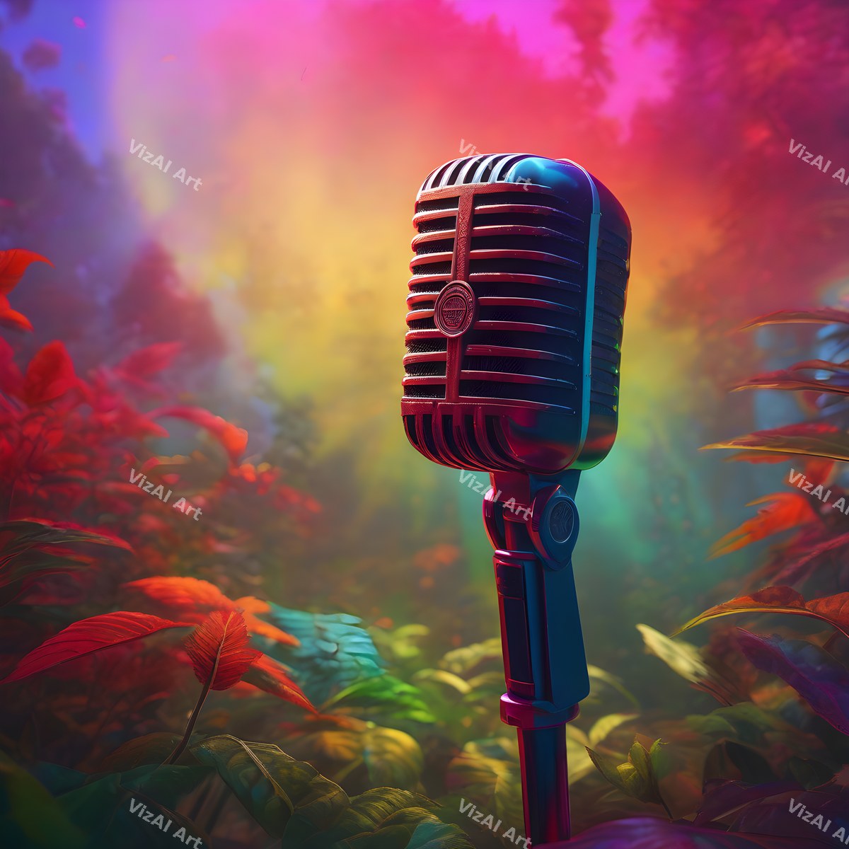 Jungle Sunbeam Microphone Art — print 4