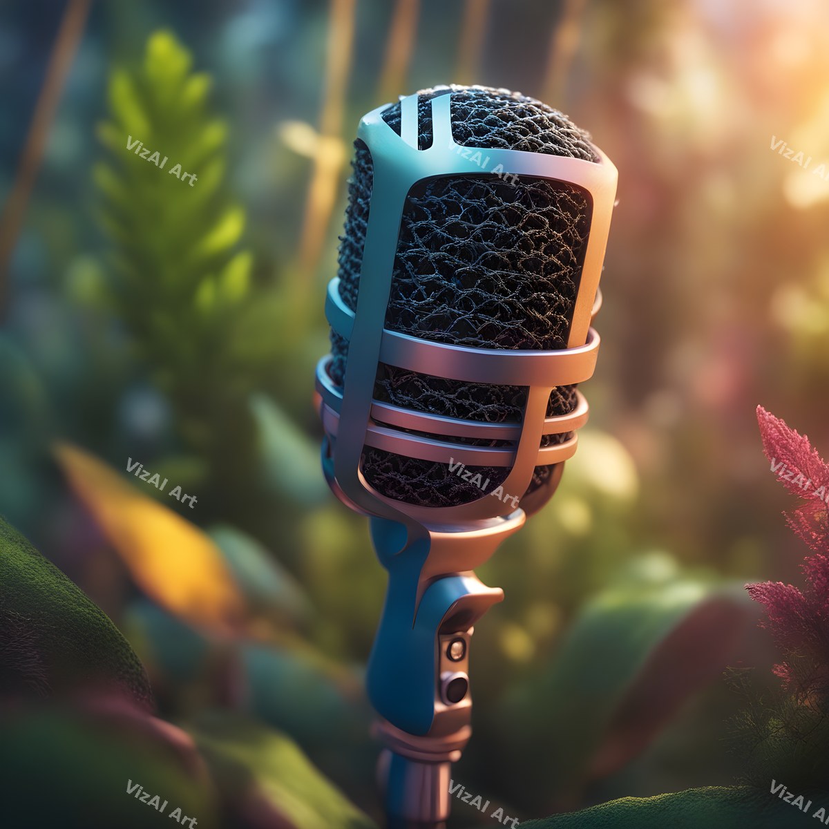 Jungle Sunbeam Microphone Art — print 5