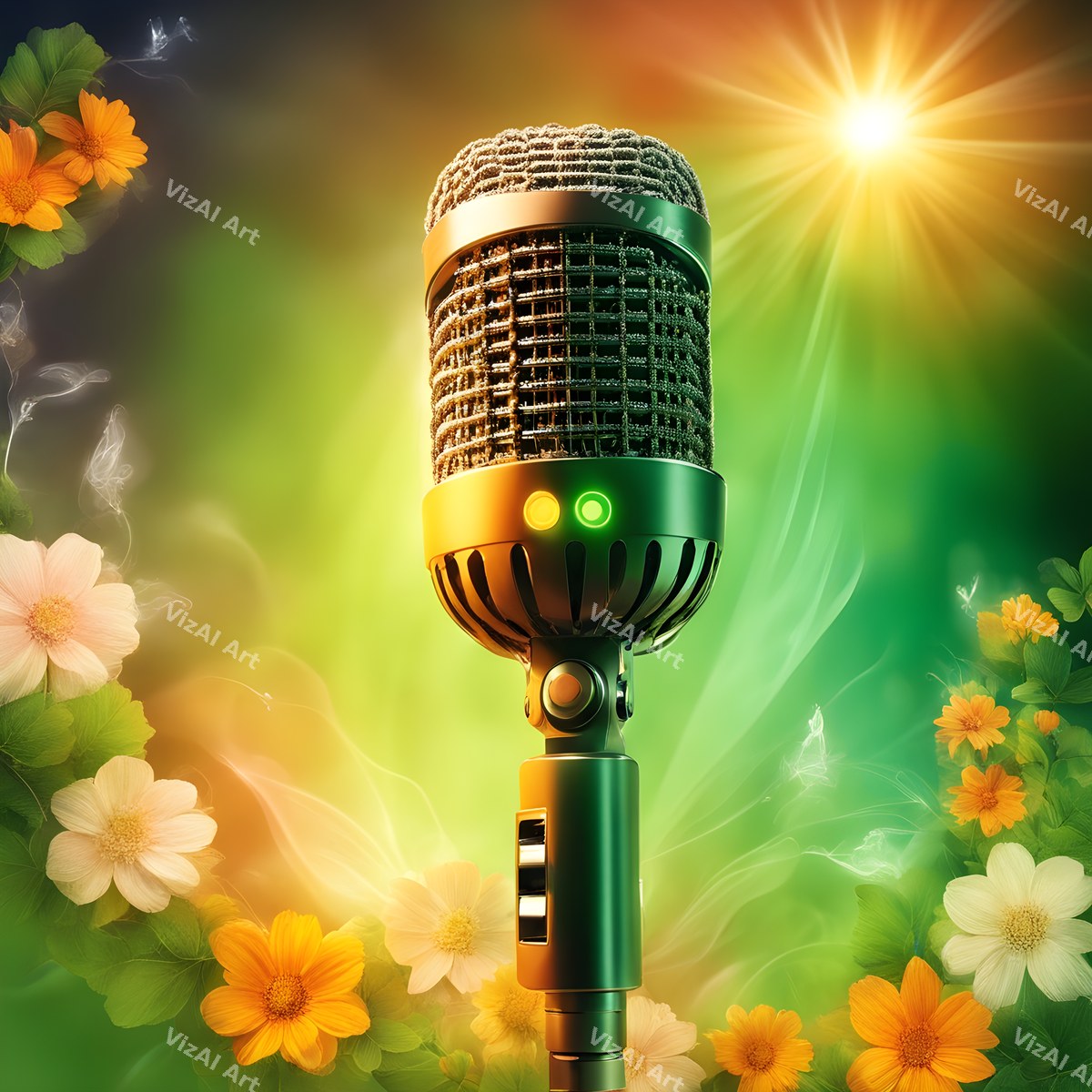 Jungle Sunbeam Microphone Art — print 9