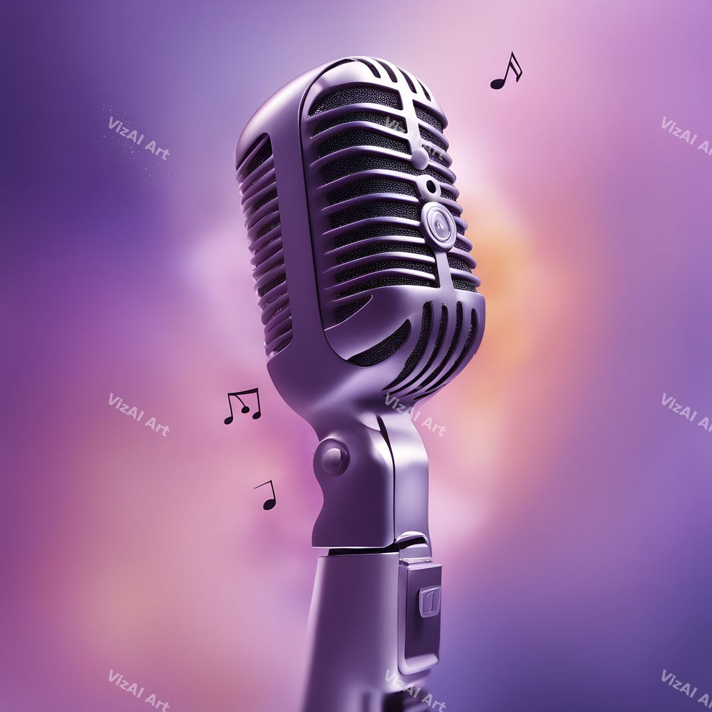 Pastel Haze Vintage Microphone Art — print 3