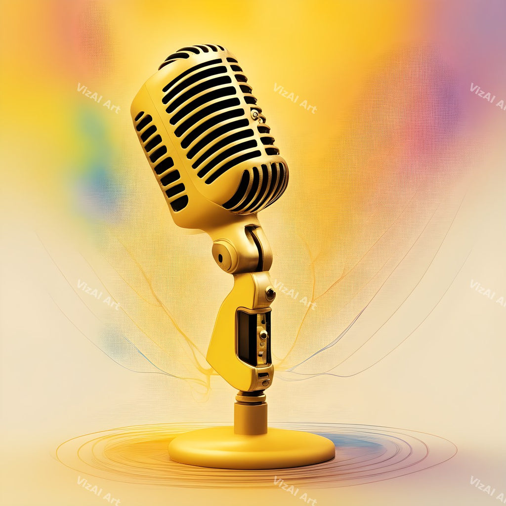 Pastel Haze Vintage Microphone Art — print 4