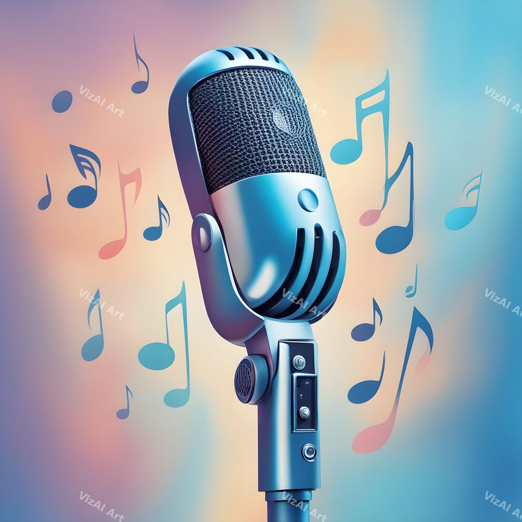 Pastel Haze Vintage Microphone Art — print 5