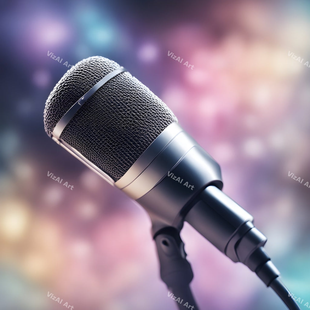 Pastel Haze Vintage Microphone Art — print 8