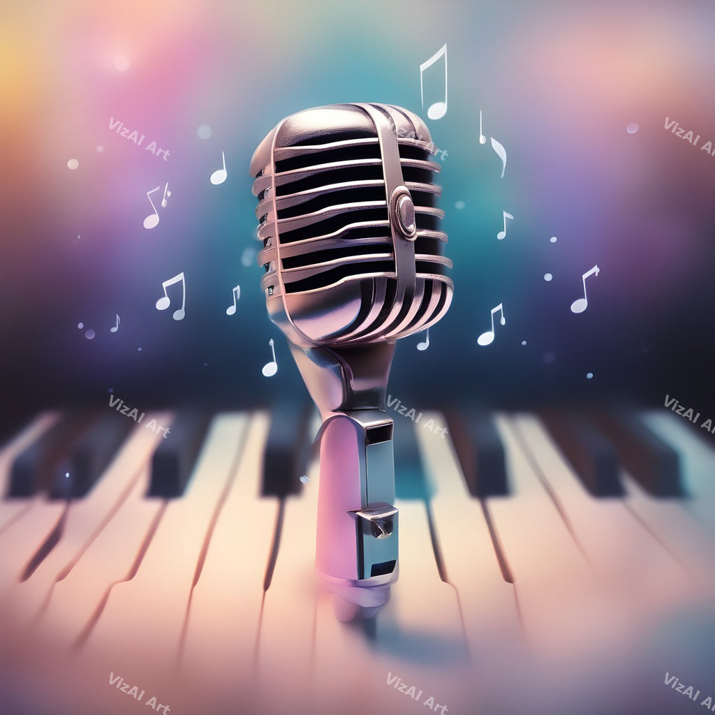 Pastel Haze Vintage Microphone Art — print 9