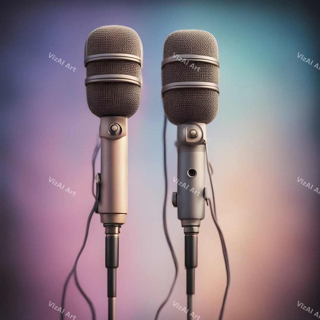 Pastel Haze Vintage Microphone Art — print 10