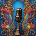 Baroque Gilt Frame Microphone Art — print 1