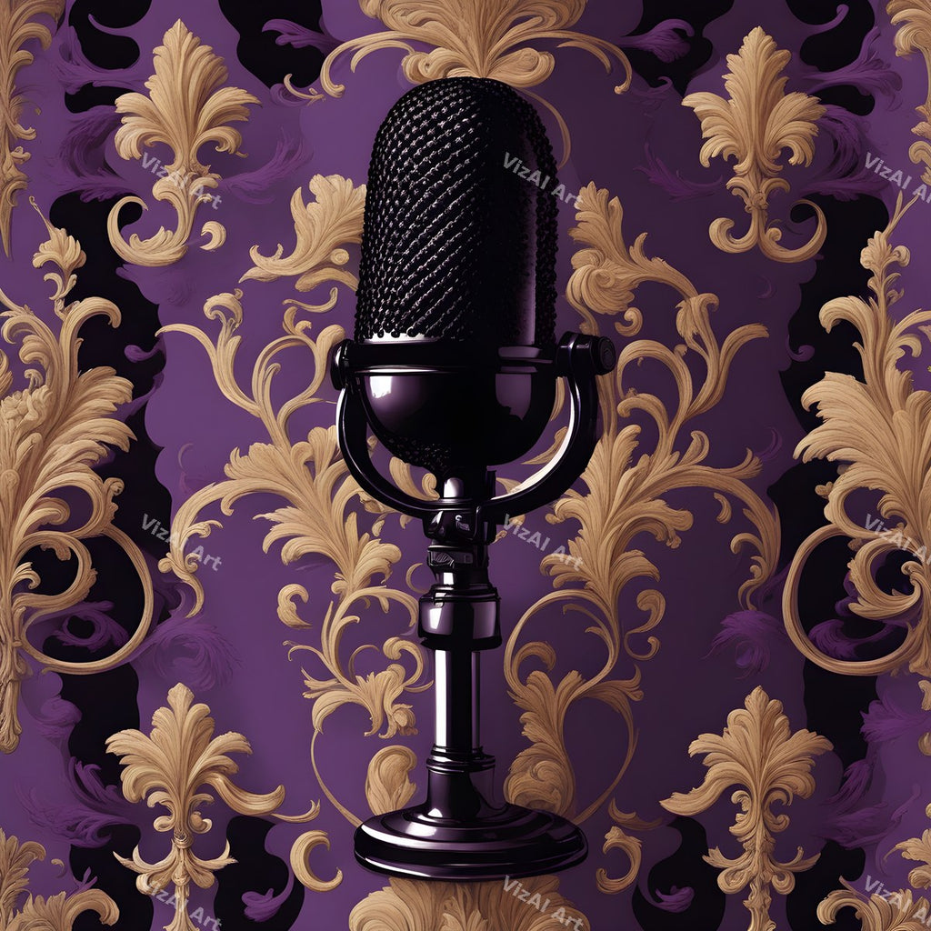 Baroque Gilt Frame Microphone Art — print 4