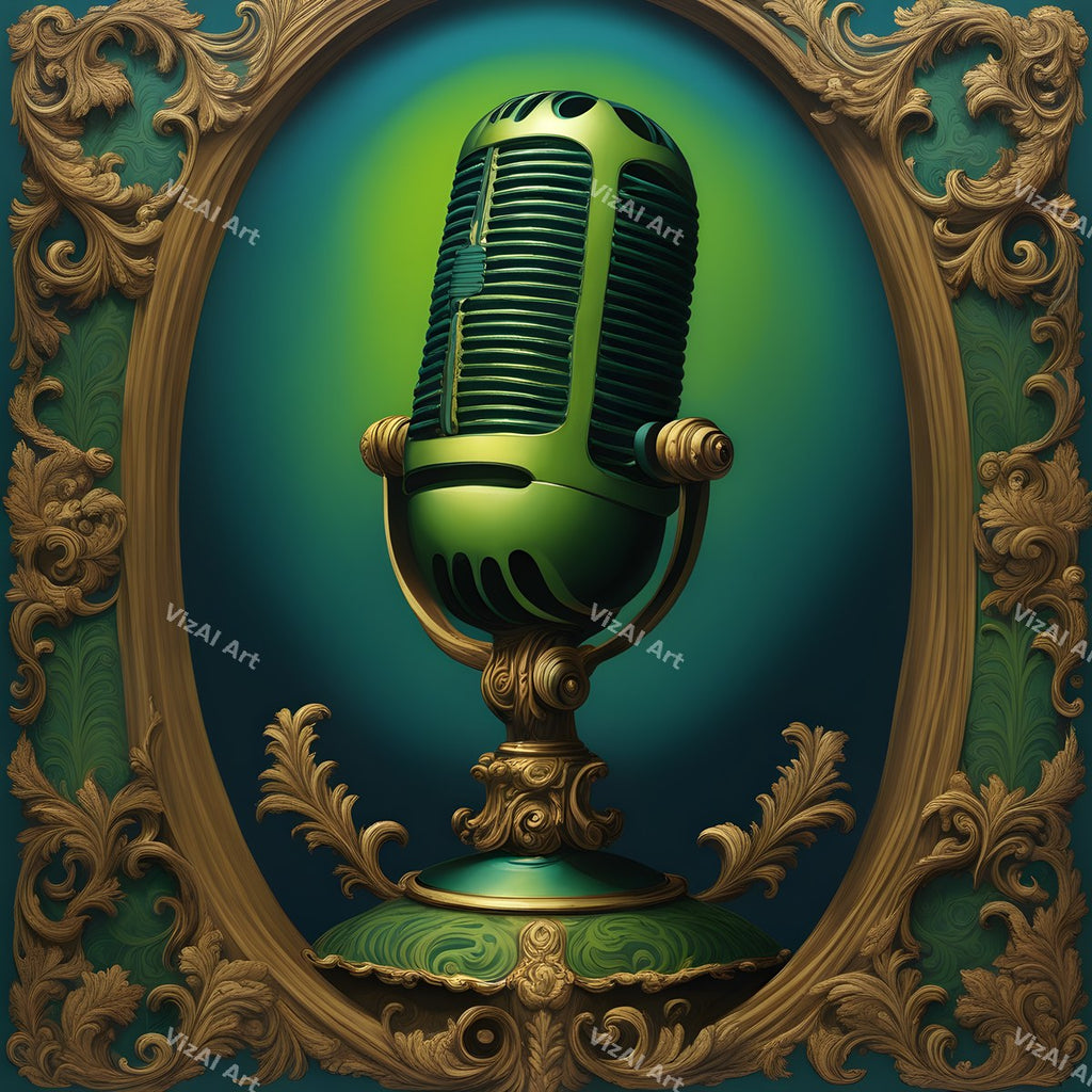 Baroque Gilt Frame Microphone Art — print 8
