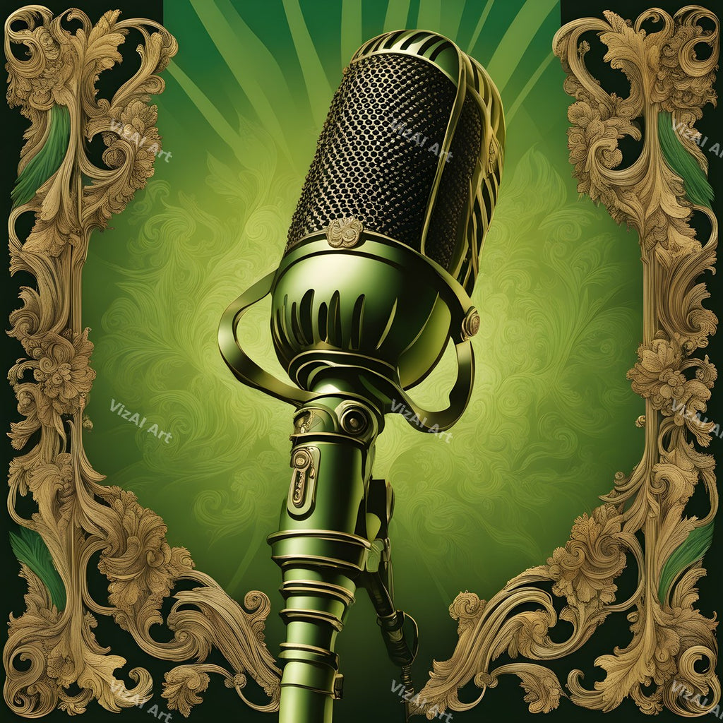 Baroque Gilt Frame Microphone Art — print 10
