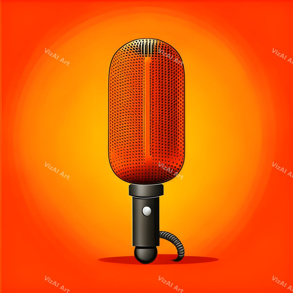 Golden Capsule Glow Microphone Art — print 1