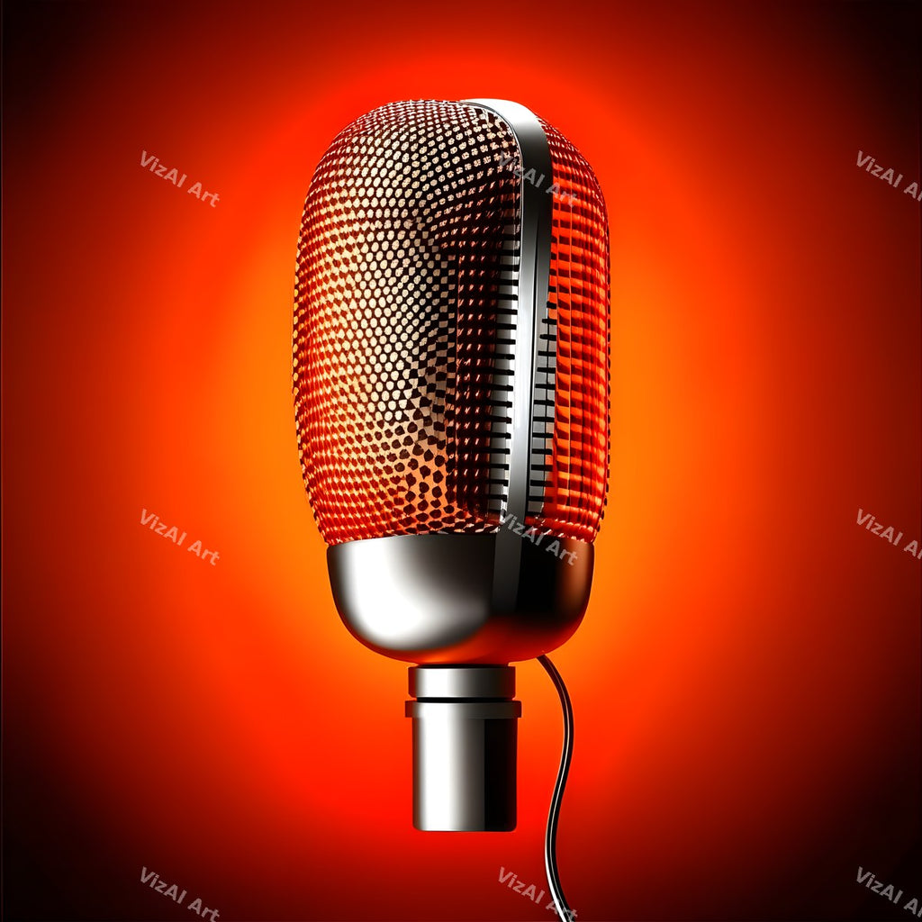 Golden Capsule Glow Microphone Art — print 5