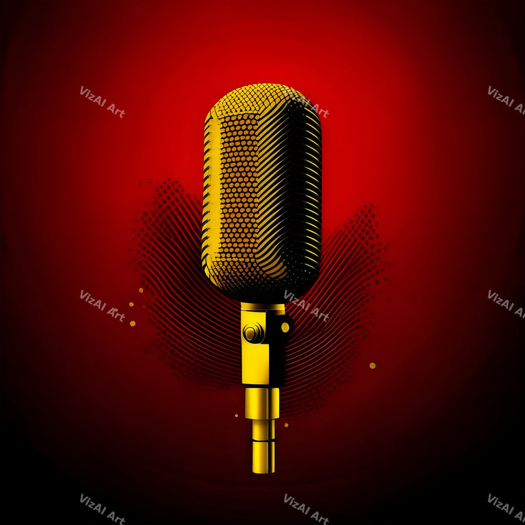 Golden Capsule Glow Microphone Art — print 6