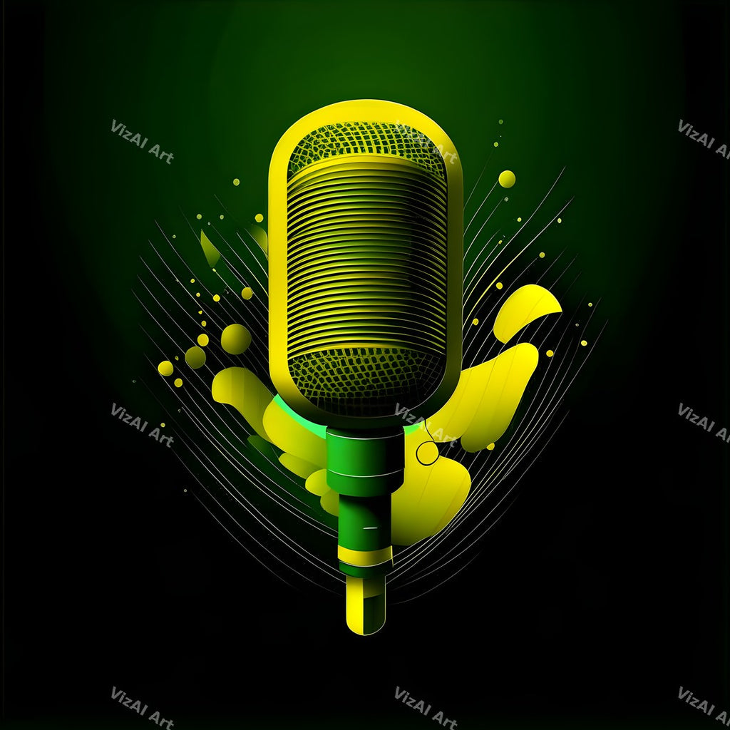 Golden Capsule Glow Microphone Art — print 7