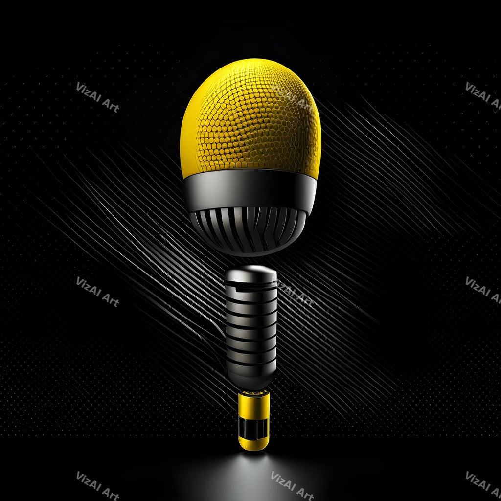 Golden Capsule Glow Microphone Art — print 9
