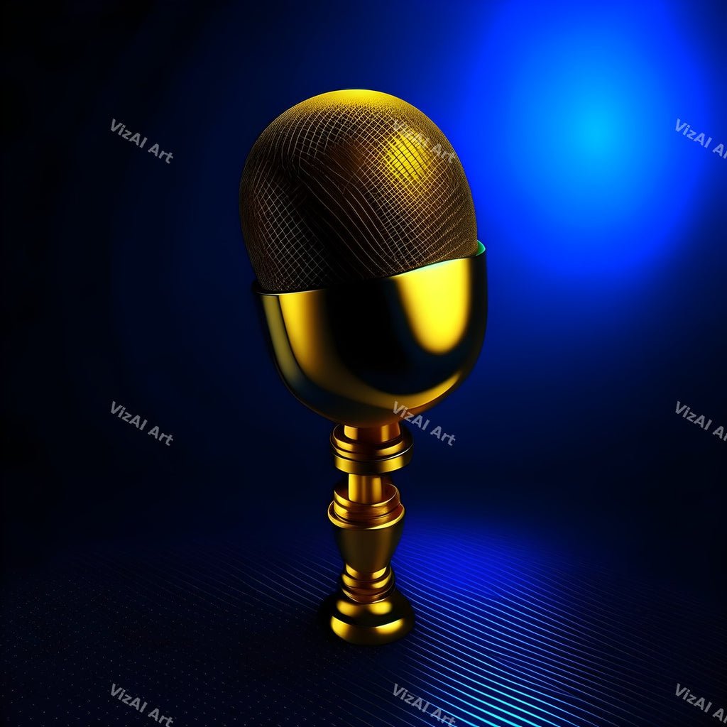 Golden Capsule Glow Microphone Art — print 11