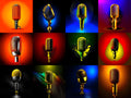 Golden Capsule Glow Microphone Art — 12 Printable Prints