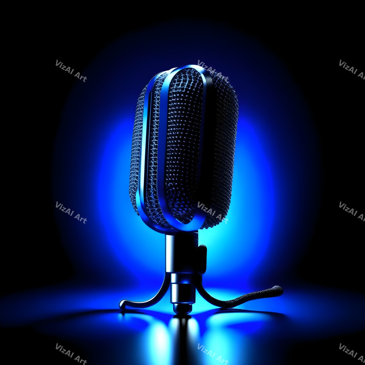 Midnight Colour Halo Microphone Art — print 1