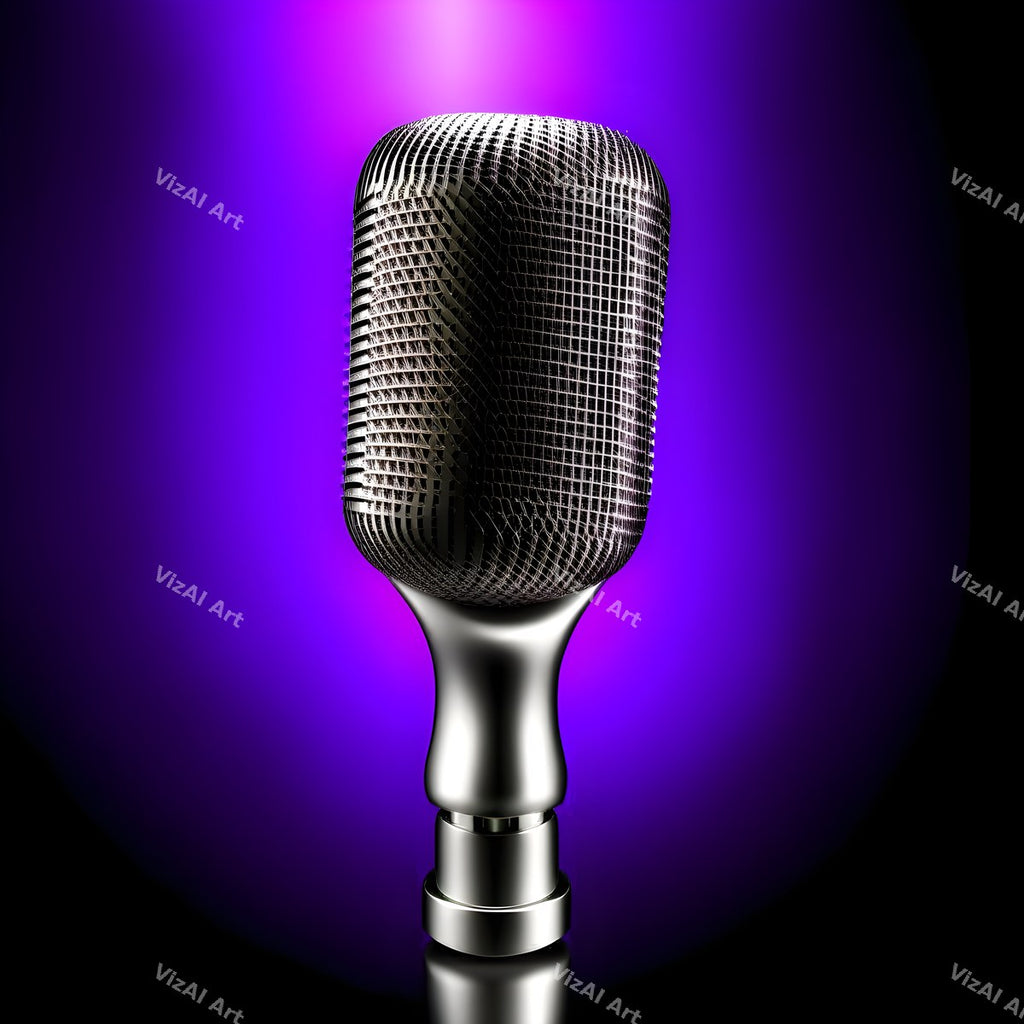 Midnight Colour Halo Microphone Art — print 2
