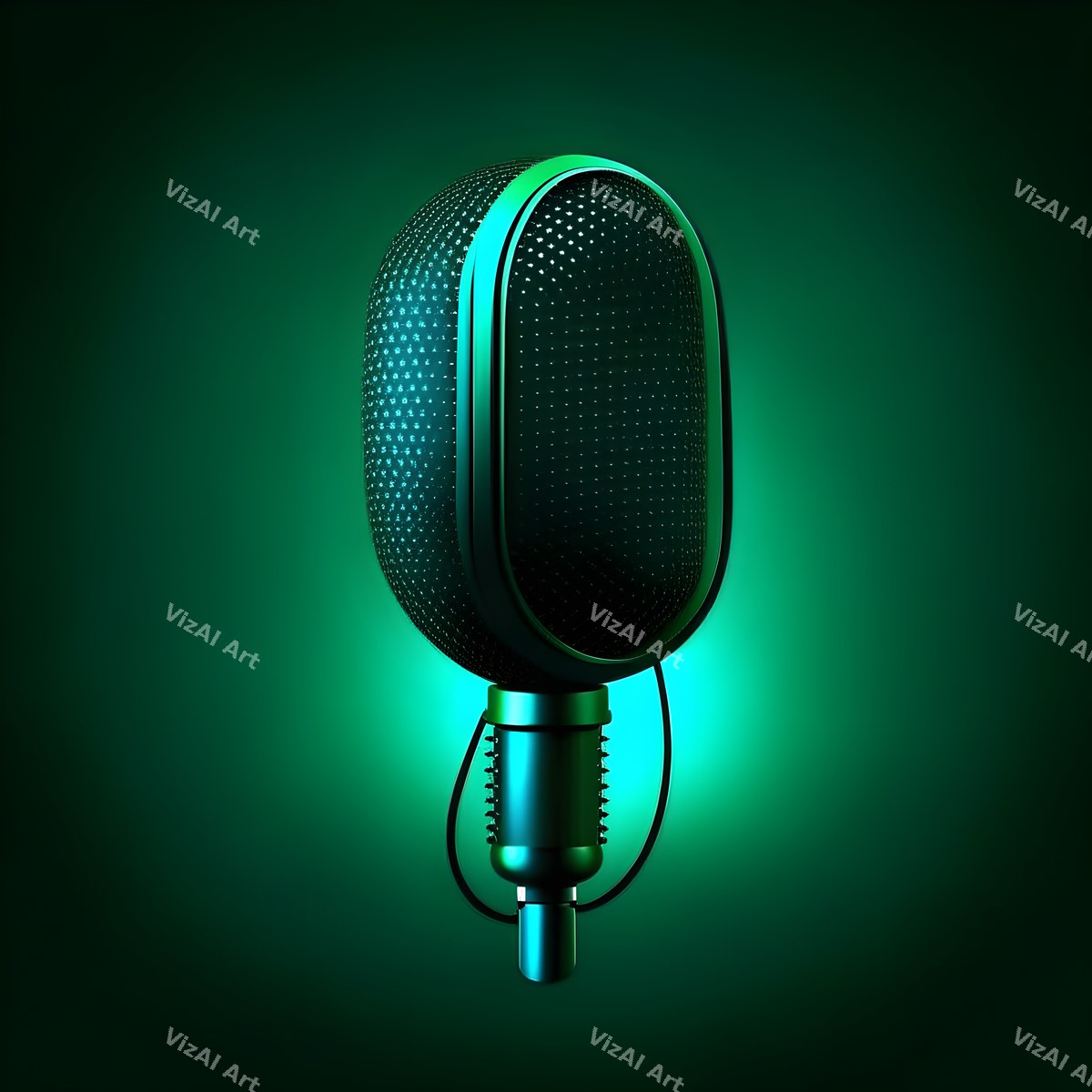 Midnight Colour Halo Microphone Art — print 3