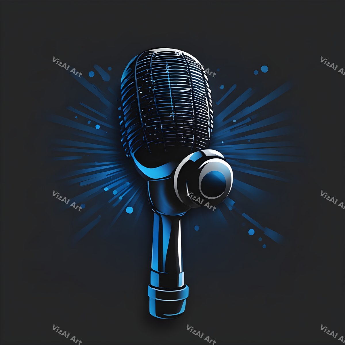Midnight Colour Halo Microphone Art — print 10
