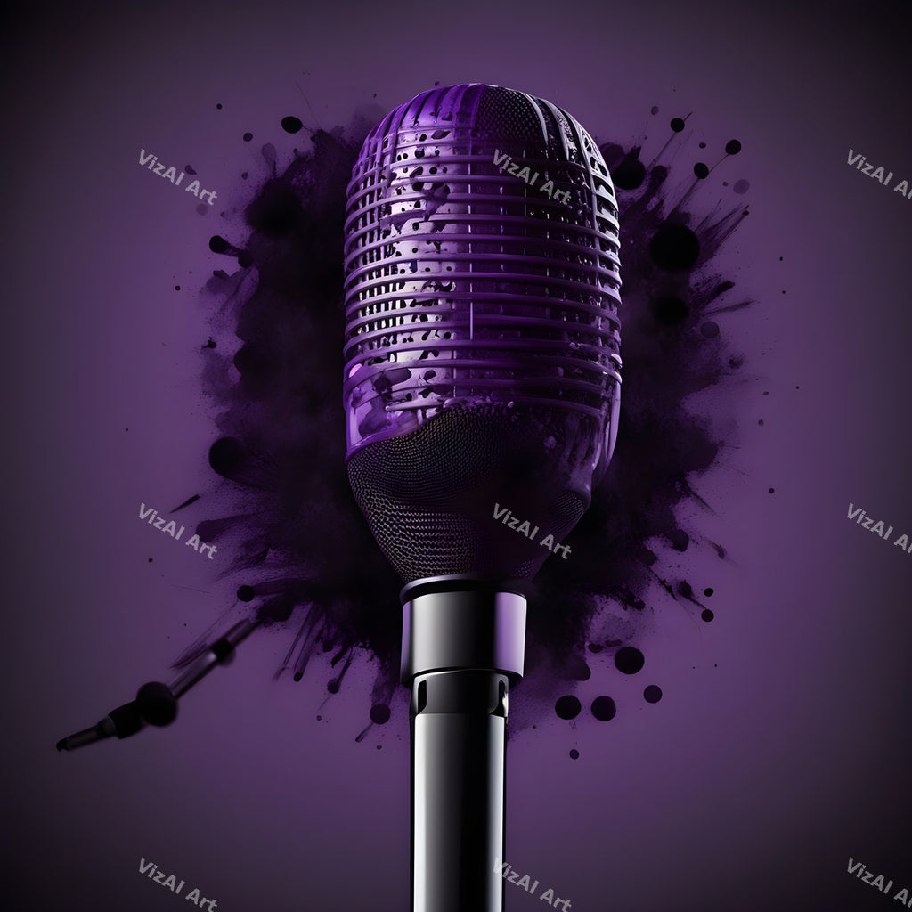 Midnight Colour Halo Microphone Art — print 11