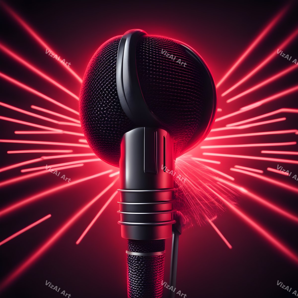 Midnight Colour Halo Microphone Art — print 12
