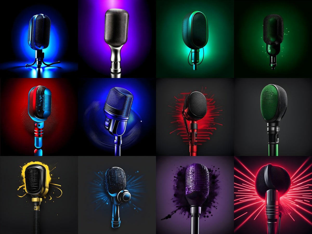 Midnight Colour Halo Microphone Art — Choose Your Print