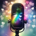 Colour Burst Spotlight Microphone Art — print 1