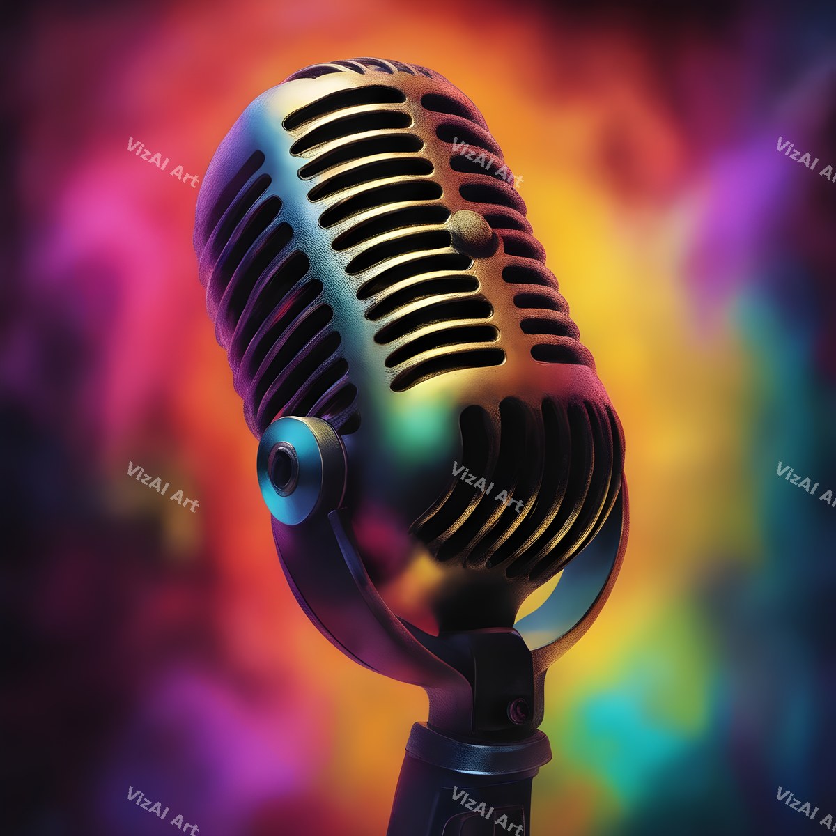 Colour Burst Spotlight Microphone Art — print 3