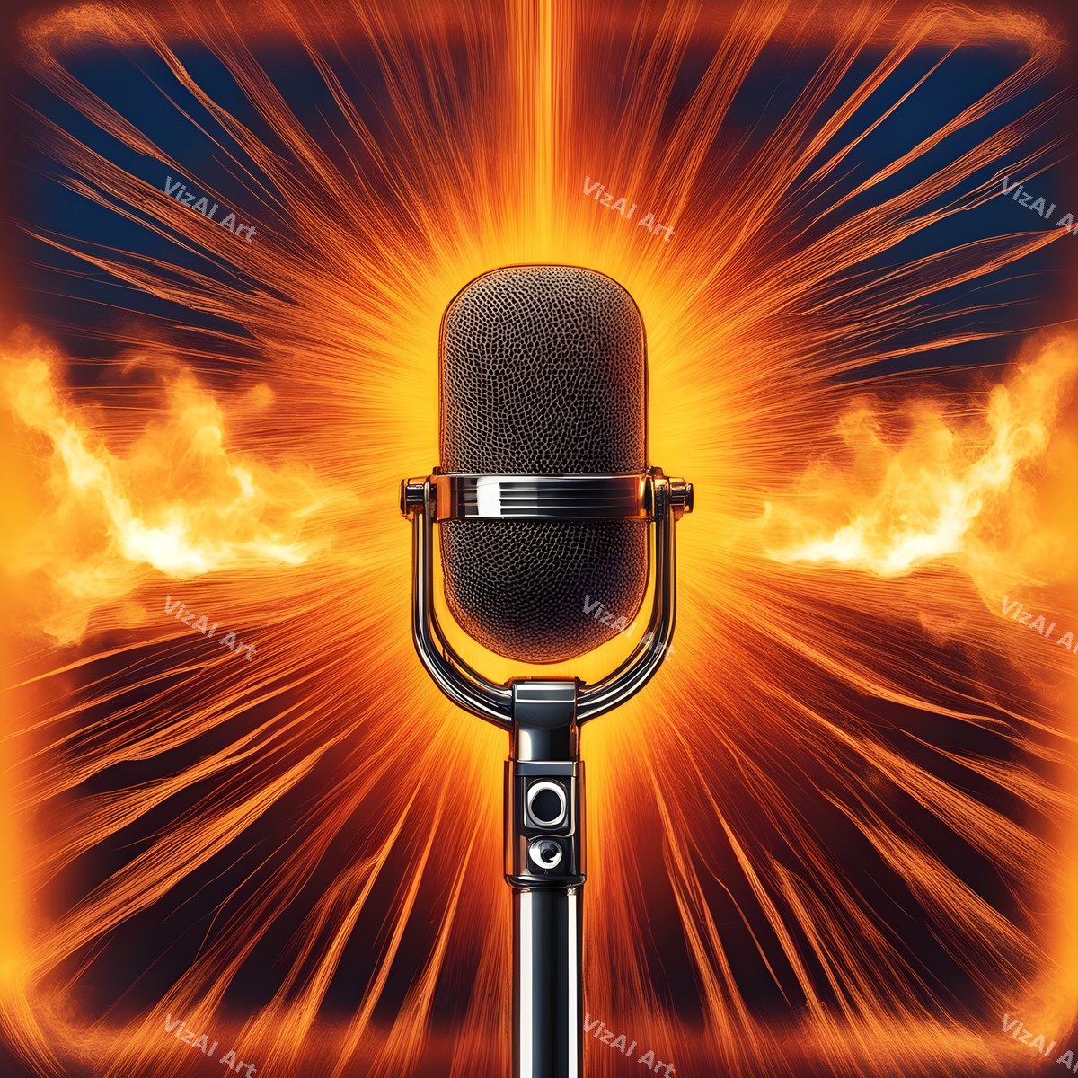 Colour Burst Spotlight Microphone Art — print 4
