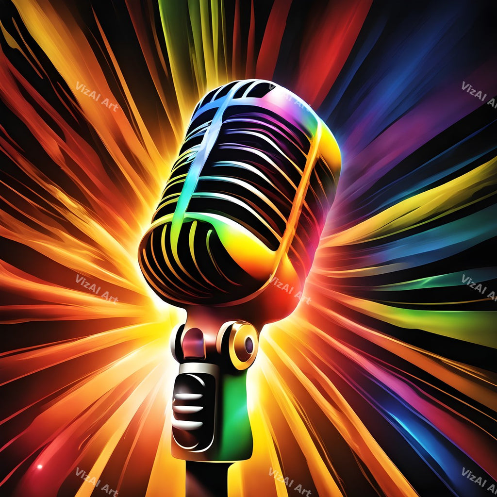 Colour Burst Spotlight Microphone Art — print 6